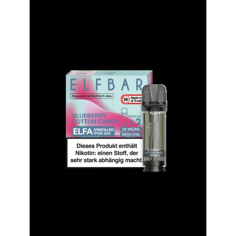Elfbar Elfa Pod - Blueberry Cotton Candy - (2 Stück pro Packung)